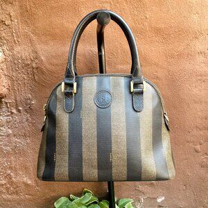 Classic Vintage Fendi Pequin Dome Hand Bag w/ Dust Bag